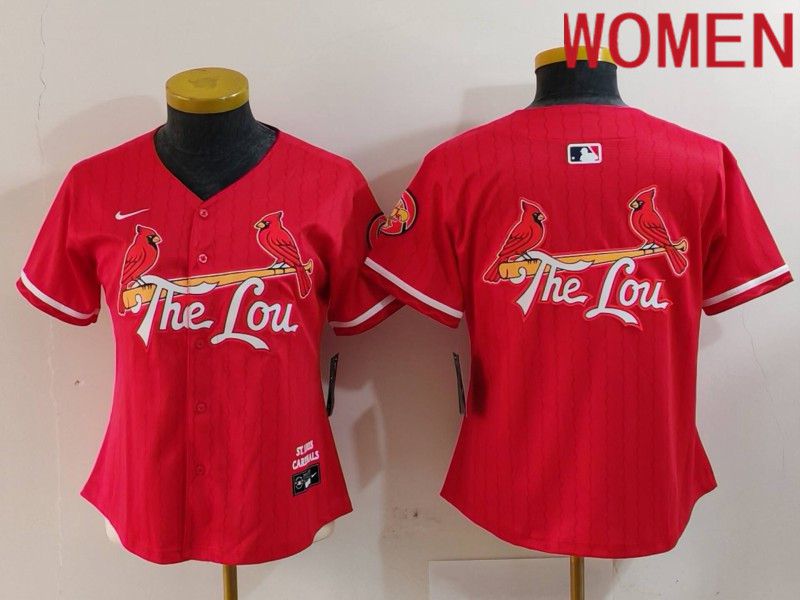 Women St.Louis Cardinals Blank Red City Edition 2024 Nike MLB Jersey style 3